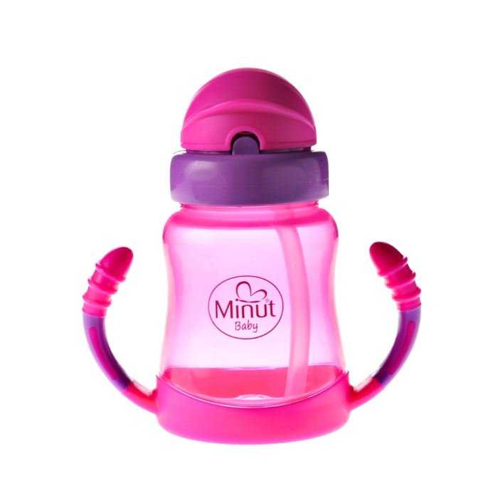 Cana anticurgere cu manere si pai silicon, 210 ml, 6+ [3]