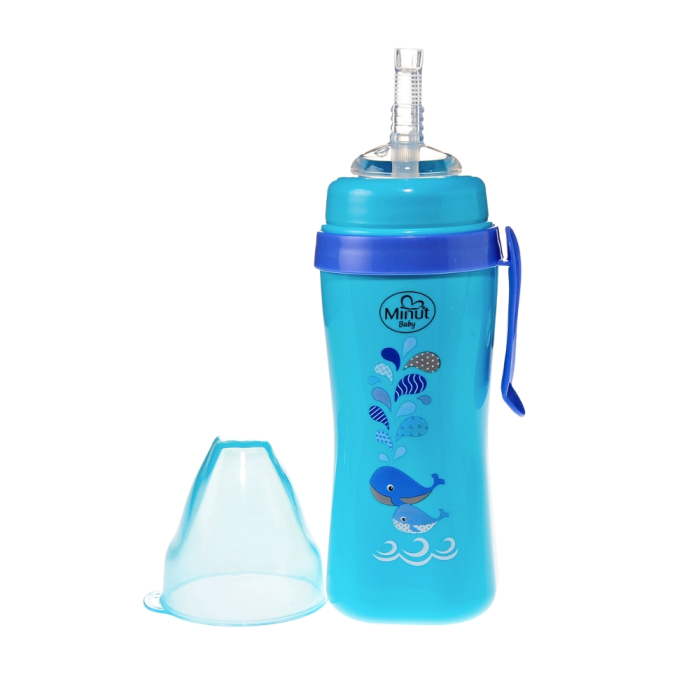 Cana anticurgere cu pai de silicon si clips de prindere, 360 ml, 6+ [3]