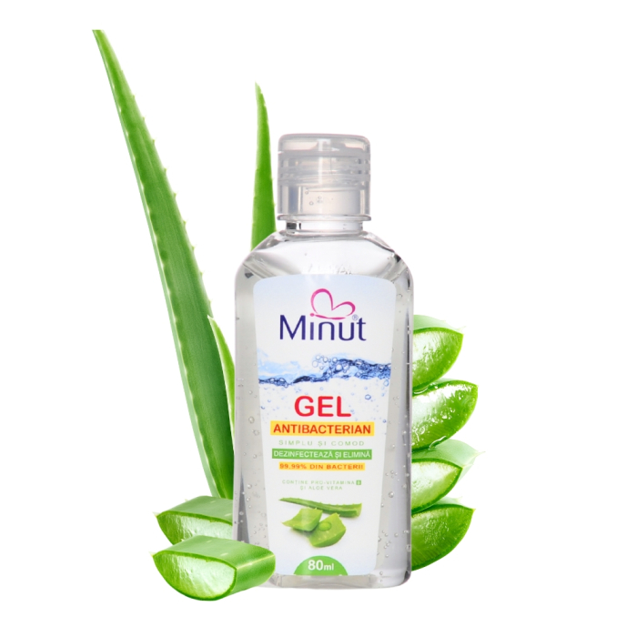 Gel antibacterian cu Aloe Vera, biocid, Minut, 80 ml [1]