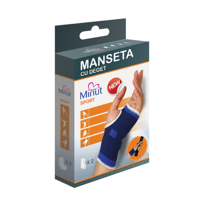 Manșetă elastică cu deget 2 buc/cutie, mărime M, Minut [2]