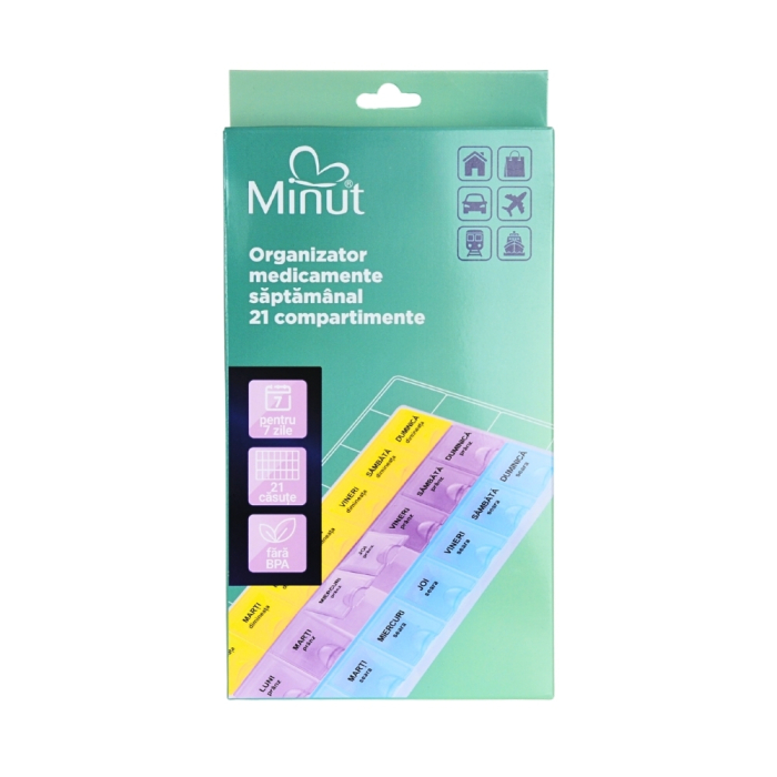 Organizator Medicamente Săptămânal 21 Compartimente Minut [7]