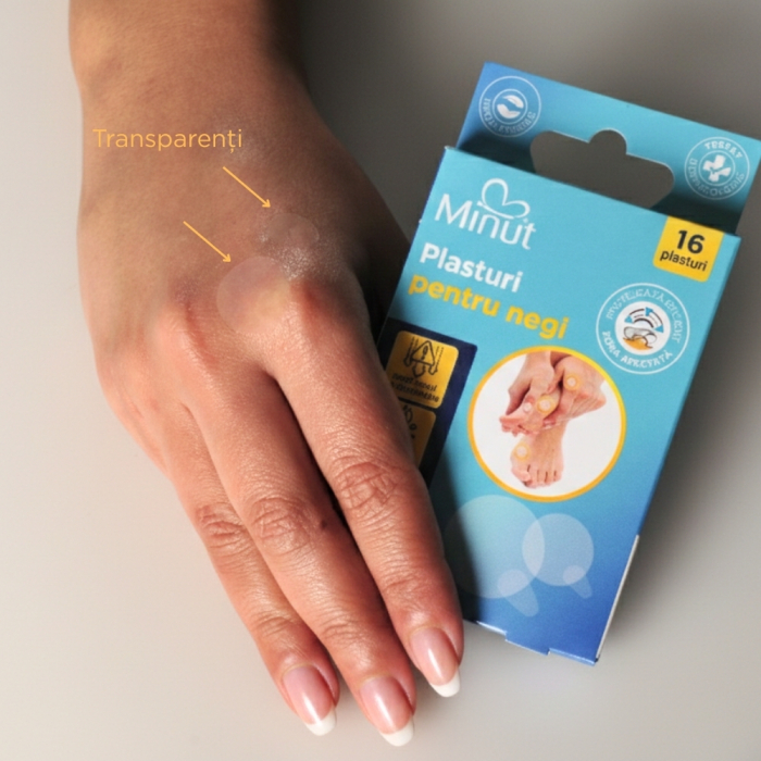 Plasturi pentru negi, cu acid salicilic, 16buc/cutie, Minut [3]