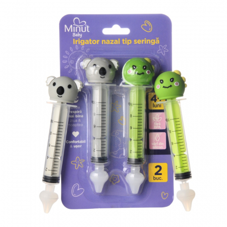 Set 2 irigatoare nazale tip seringa cu figurine Minut Baby [2]