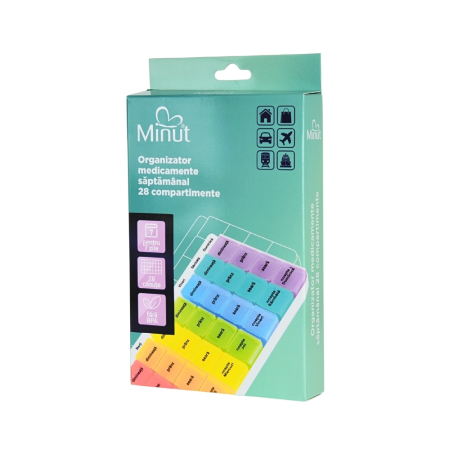 Organizator Medicamente Săptămânal 28 Compartimente Minut [5]