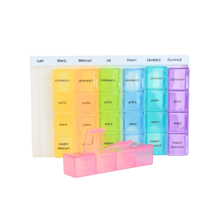 Organizator Medicamente Săptămânal 28 Compartimente Minut [4]