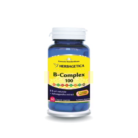 Vitamine si suplimente - B Complex 100, 60 capsule - Herbagetica