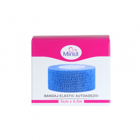 Bandaj elastic autoadeziv Minut, albastru 5 cm x 4.5 m [1]