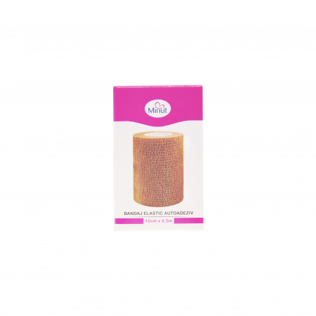 Bandaj elastic autoadeziv Minut, bej 10 cm x 4.5 m [1]