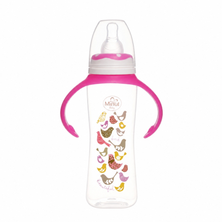 Biberoane, tetine si accesorii - Biberon cu manere 250 ml si tetina silicon 6+