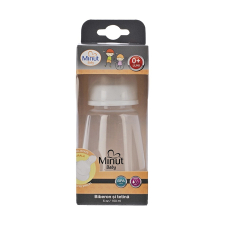 Biberon Minut Baby cu tetina silicon 0+ 150 ml [2]