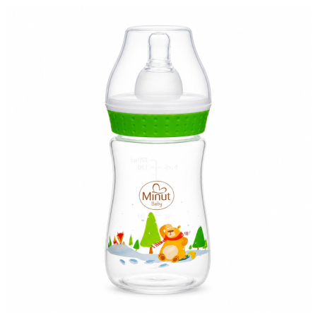Alimentatie bebe - Biberon "Ursul pacalit de vulpe" 125 ml Minut Baby 0+