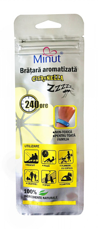 Insecticide & capcane - Bratara aromatizata citronella Minut, diverse culori Galben