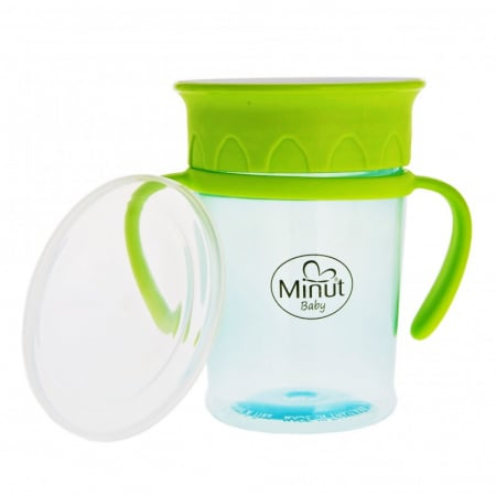 Cana anticurgere 360° cu manere Minut Baby, 270 ml, 6+ [3]