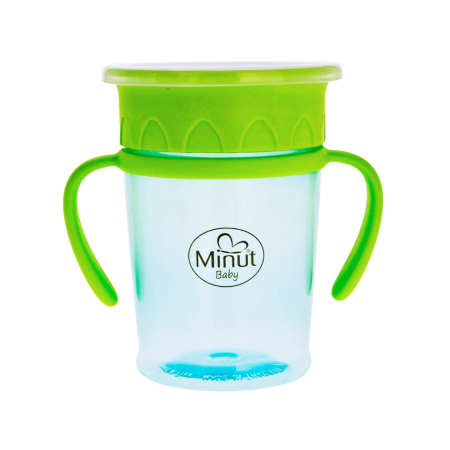 Cana anticurgere 360° cu manere Minut Baby, 270 ml, 6+ [1]