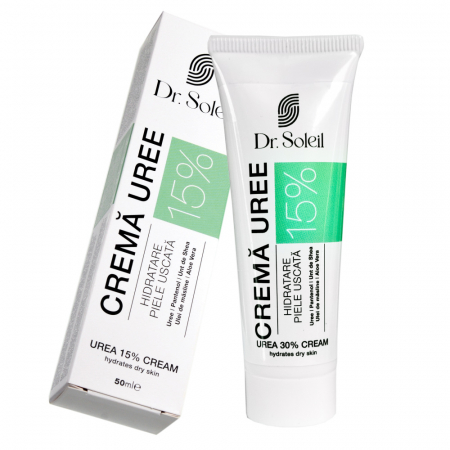 Lotiuni si creme de corp - Cremă Uree 15% cu Pantenol, Unt de Shea, Ulei de măsline și Aloe Vera, 50 ml