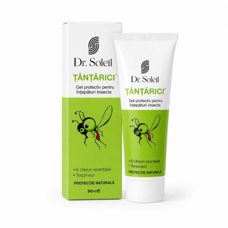 Insecticide & capcane - Gel protectiv insecte cu 6 uleiuri esențiale Țânțărici, 50 ml, Dr. Soleil