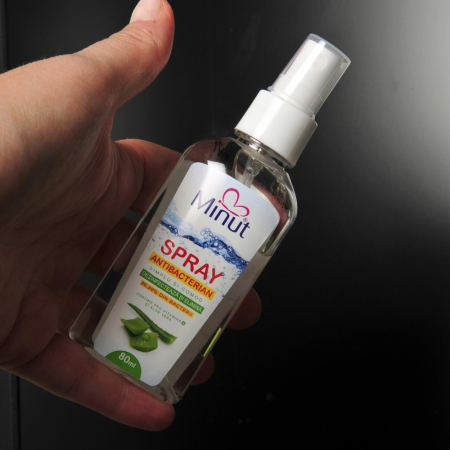 Gel spray antibacterian cu Aloe Vera, biocid, Minut, 80 ml [4]