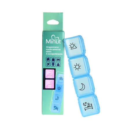 Organizator Medicamente Zilnic 4 Compartimente Minut