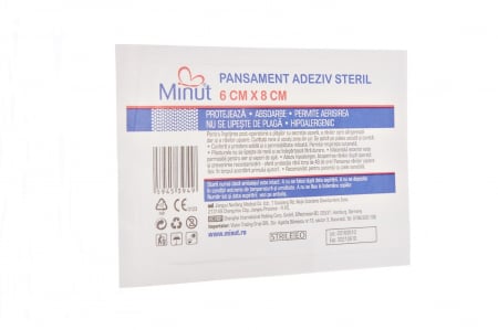 Consumabile sanitare - Pansament adeziv steril  Minut 6 cm x 8 cm