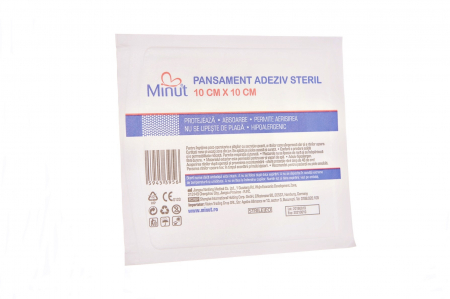 Consumabile sanitare - Pansament adeziv steril  Minut 10 cm x 10 cm