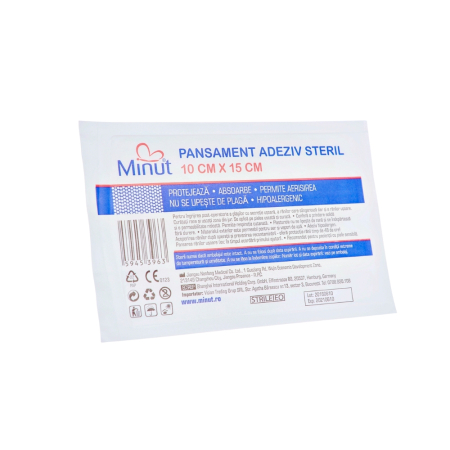 Consumabile sanitare - Pansament adeziv steril  Minut 10 cm x 15 cm