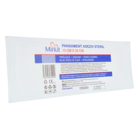 Consumabile sanitare - Pansament adeziv steril  Minut 10 cm x 30 cm