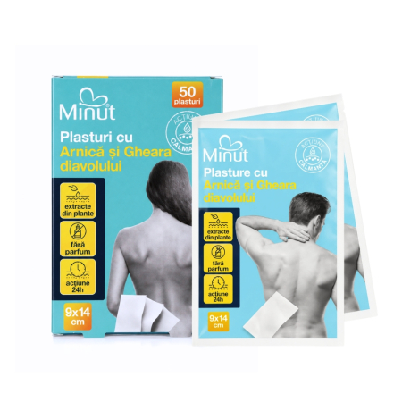 Plasture cu arnica si gheara diavolului, 9x14 cm, Minut [1]