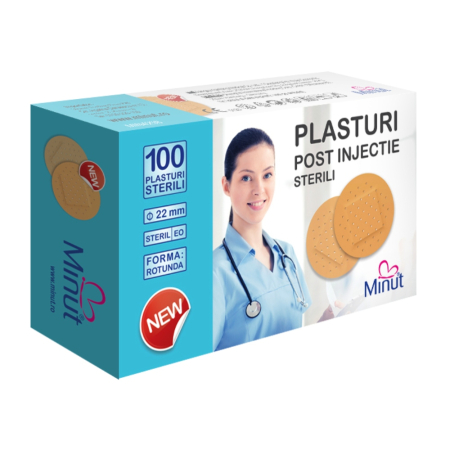 Plasturi - Plasturi post injectie rotunzi 22 mm, 100 buc,  Minut