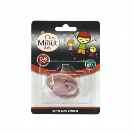 Suzetă rotundă latex Minut Baby 0-6+ [2]