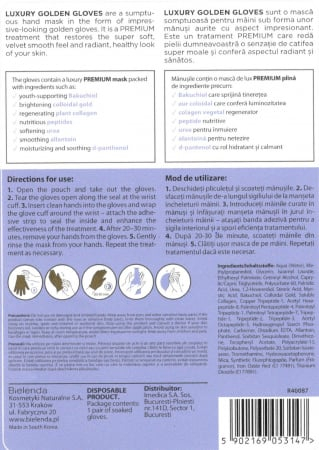 Manusi tratament cu aur coloidal LUXURY GOLDEN, SheHand 1 set [3]