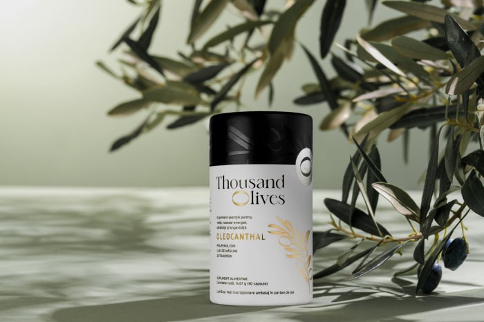 Oleocanthal, 5mg polifenoli din ulei de masline extravirgin, THOUSAND OLIVES, 30 caps [9]