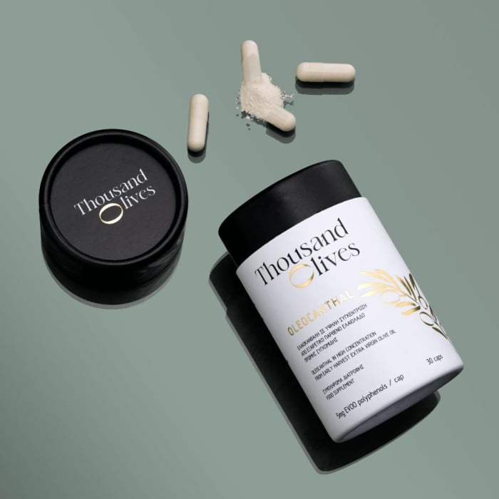 Oleocanthal, 5mg polifenoli din ulei de masline extravirgin, THOUSAND OLIVES, 30 caps [4]