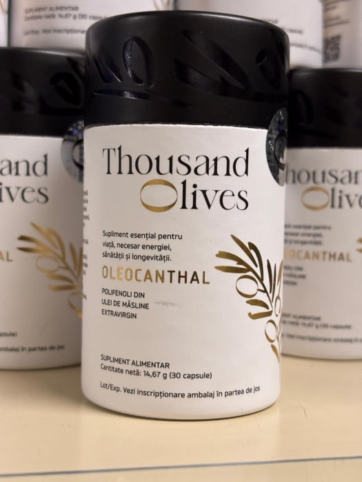 Oleocanthal, 5mg polifenoli din ulei de masline extravirgin, THOUSAND OLIVES, 30 caps [6]