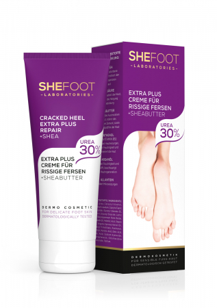 SheFoot - Crema pentru calcaie crapate cu 30% uree, unt de shea, ulei de argan si pantenol, Shefoot 75 ml