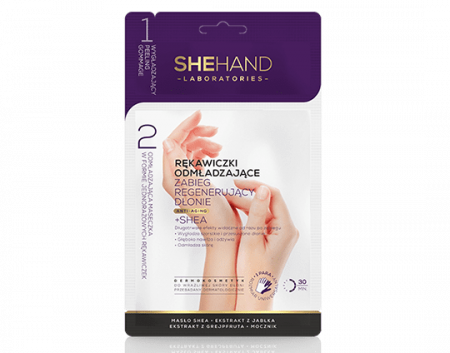 Ingrijire maini - Manusi regenerante anti-aging cu unt de shea, SheHand, 1 set