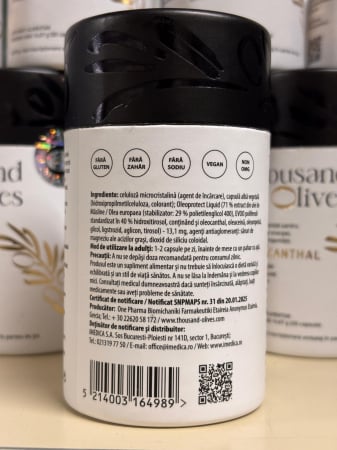 Oleocanthal, 5mg polifenoli din ulei de masline extravirgin, THOUSAND OLIVES, 30 caps [6]