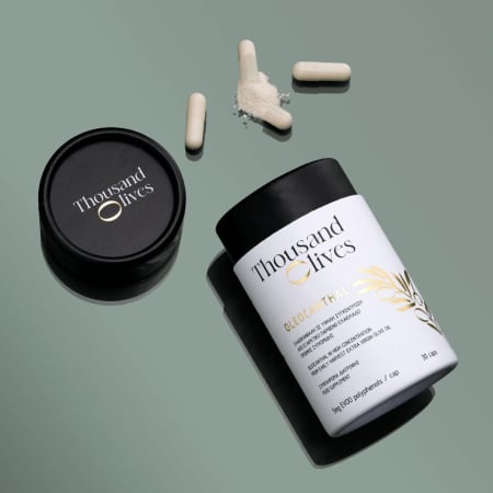 Oleocanthal, 5mg polifenoli din ulei de masline extravirgin, THOUSAND OLIVES, 30 caps [3]