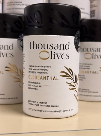 Oleocanthal, 5mg polifenoli din ulei de masline extravirgin, THOUSAND OLIVES, 30 caps [5]