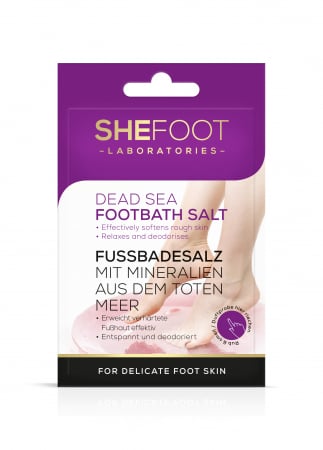 Tratamente pentru picioare - Saruri de baie cu minerale din Marea Moarta, pentru picioare, SheFoot 55g