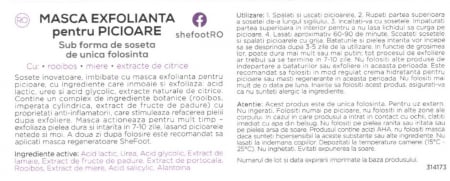 Sosete exfoliante cu uree si acid glicolic, SheFoot, 1 set [2]