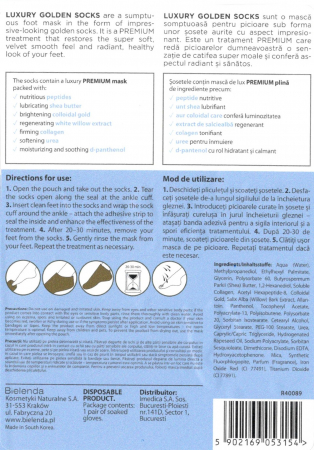 Sosete tratament cu aur coloidal LUXURY GOLDEN, SheFoot, 1 set [1]