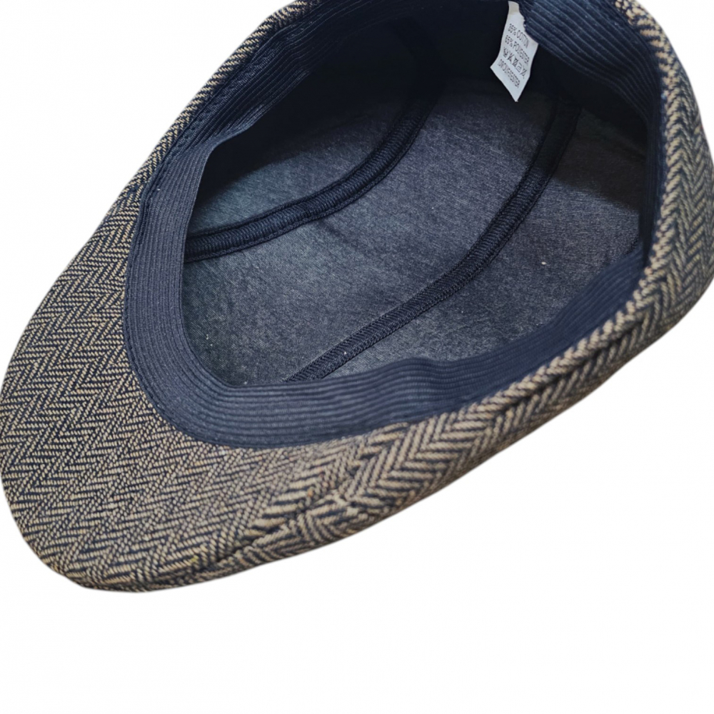 Bereta barbati cu model herringbone si captuseala moale, stil retro britanic [9]