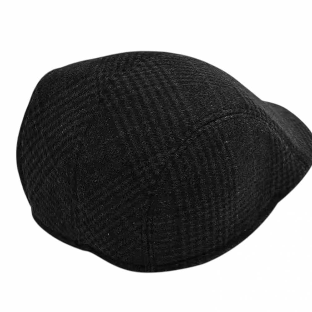 Bereta barbati cu model herringbone si captuseala moale, stil retro britanic [4]