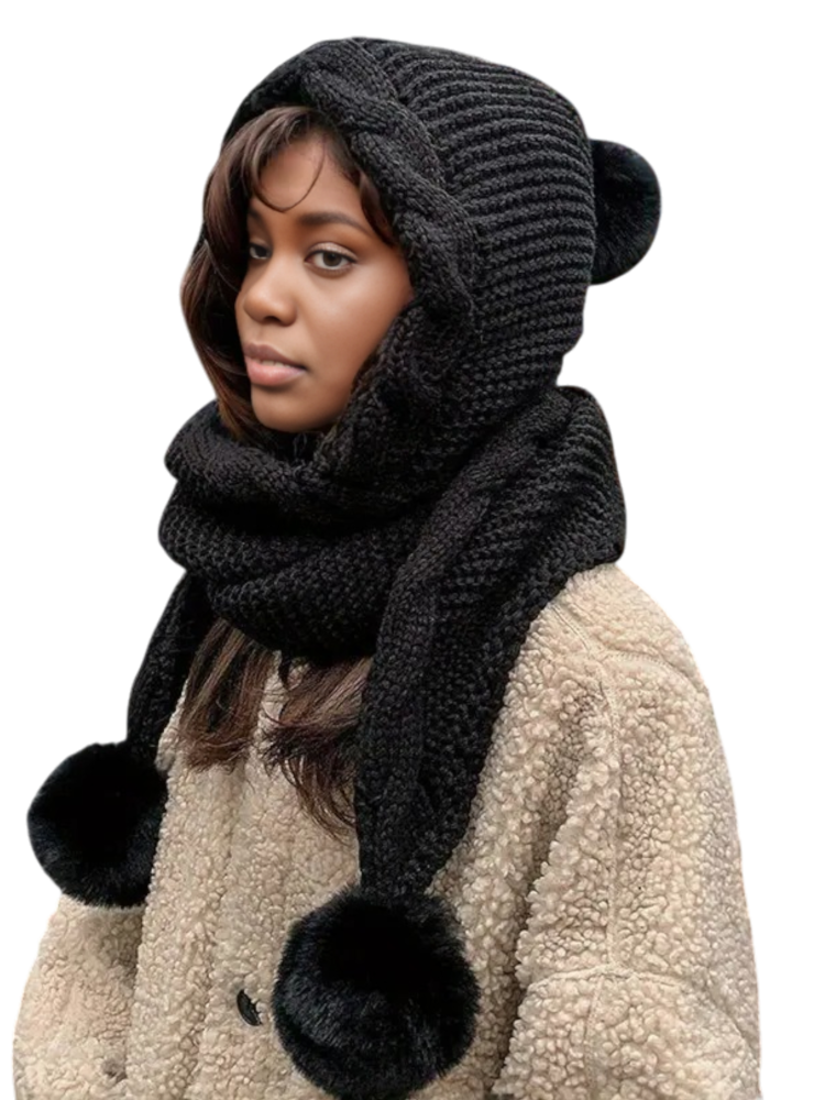 Caciula tricotata dama cu fular [4]