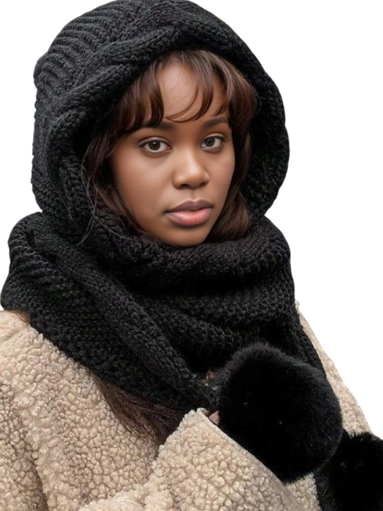 Caciula tricotata dama cu fular [2]