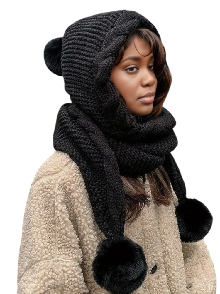 Caciula tricotata dama cu fular [1]