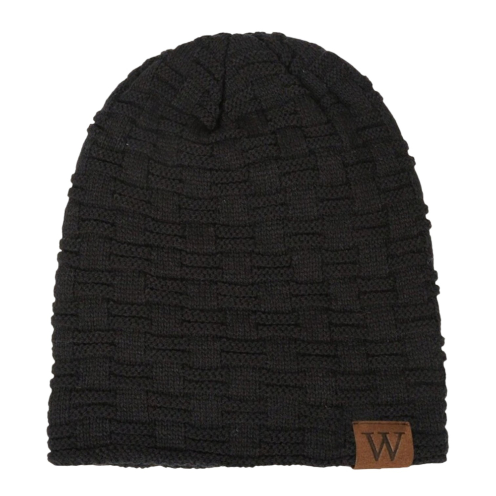 Caciula tricotata groasa imblanita pentru barbati, model casual rezistent la vant - Negru [3]