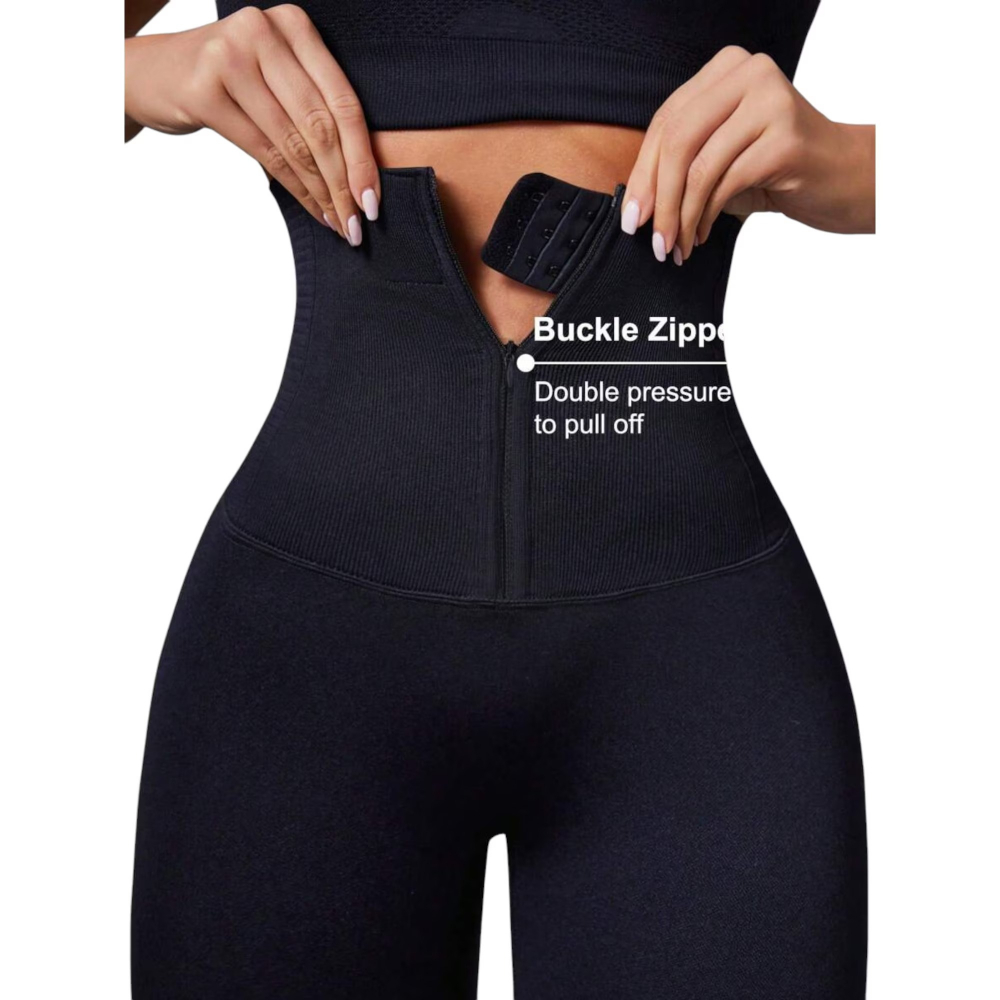 colanti-cu-corset-integrat-fermoar-frontal-talie-inalta-si-efect-push-up-negru-m [5]