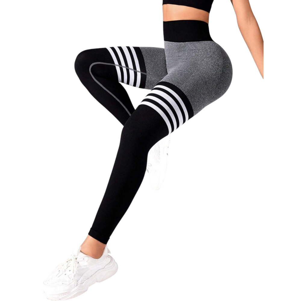 colanti-model-jambiere-cu-dungi-talie-inalta-si-efect-push-up-grinegru-marime-l [4]