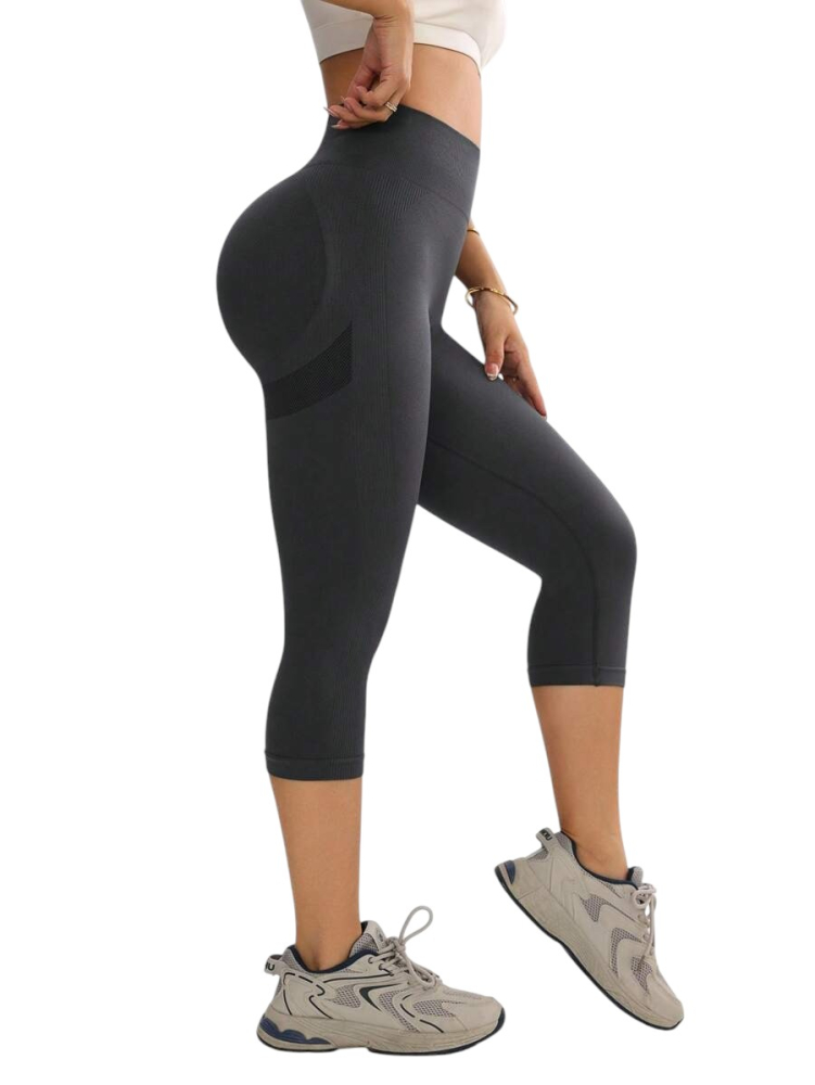 Colanti sport dama 3/4 capri, talie inalta, modelatori, material premium [8]